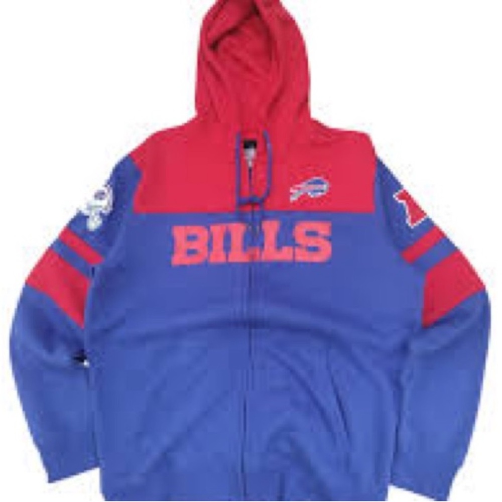 NFL Red and Blue Bills Zip-Up Jacket
